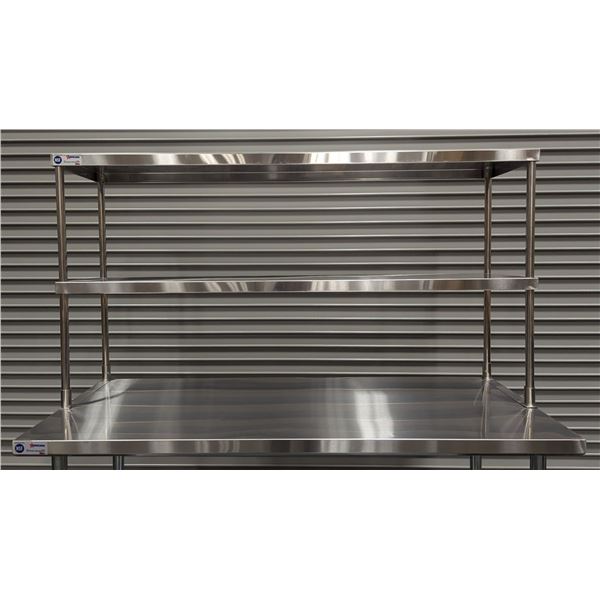 60" x 14" Stainless Double Over Shelf, Omcan 23989 | MR5-1,ML5-5