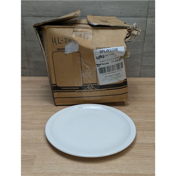 8" Empress Plates, Dudson 3PLW230E - Lot of 21 | RackH/P10