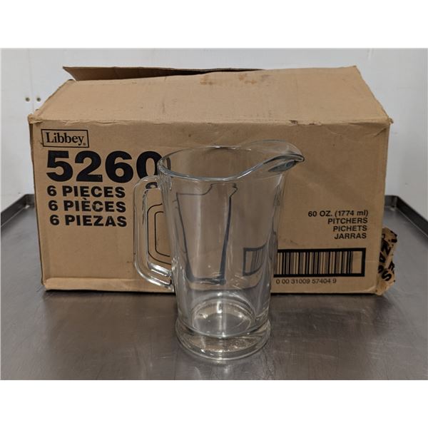 60oz Glass Pitchers - Lot of 6 (1 Case) | FtB
