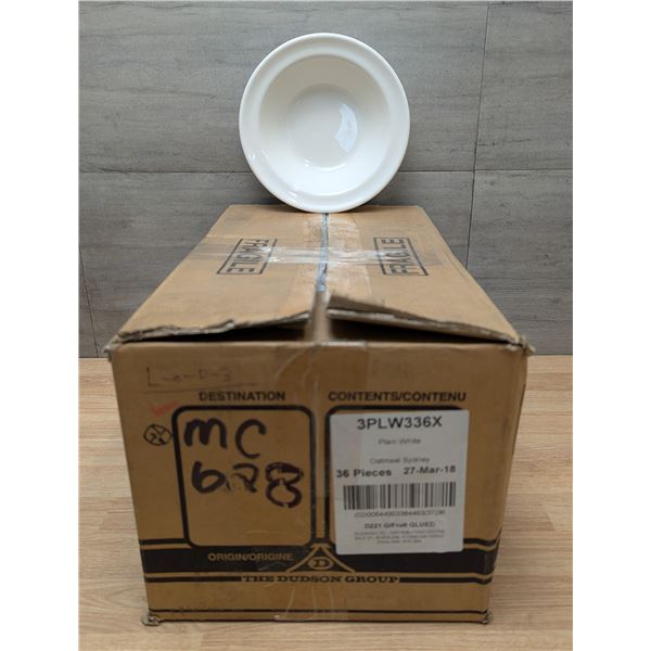 15oz Plain White Oatmeal Bowls, Dudson 3PLW336X - Lot of 36 (1 Case) | RackH/P15