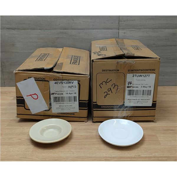 Sand Tasters & Tudor White Saucers - Lot of 48pcs | FtD/P19