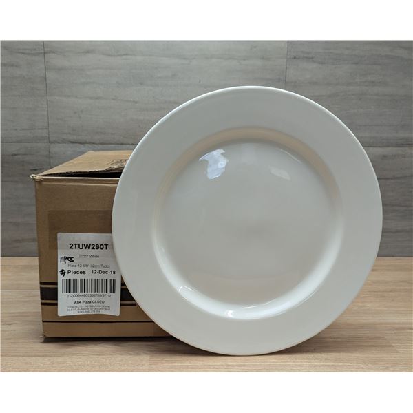 12-5/8" Tudor White Plates, Dudson 2TUW290T - Lot of 11 | FtB/P17