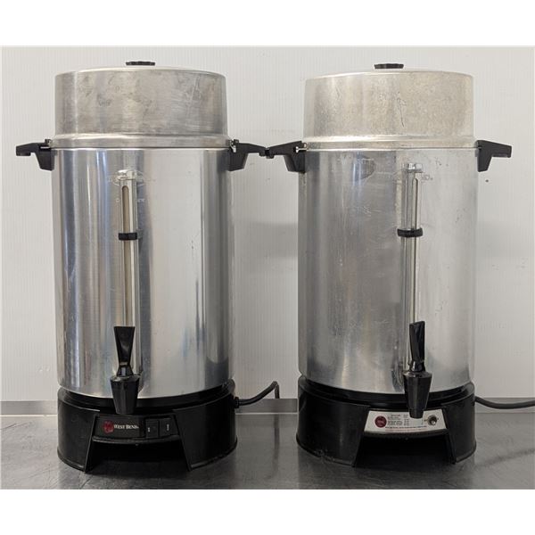 West Bend Polished Aluminum 100 Cup Coffee Urn - Lot of 2pcs | MR4-2/NA10