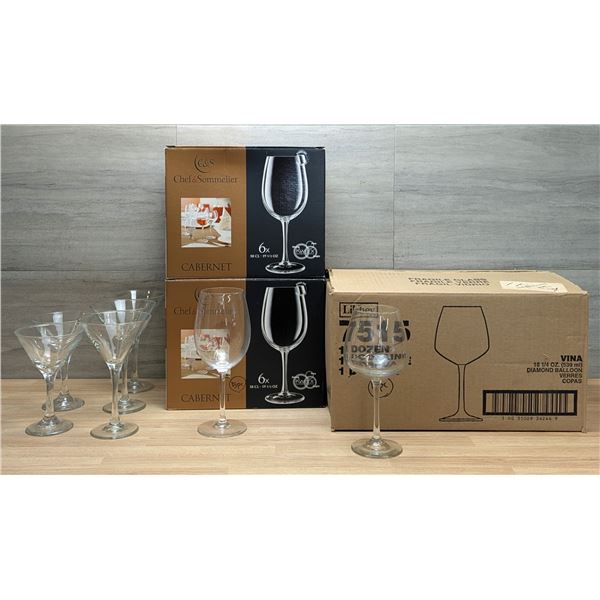 Assorted Cocktail & Wine Glasses - Lot of 27pcs | LL51/CSRack