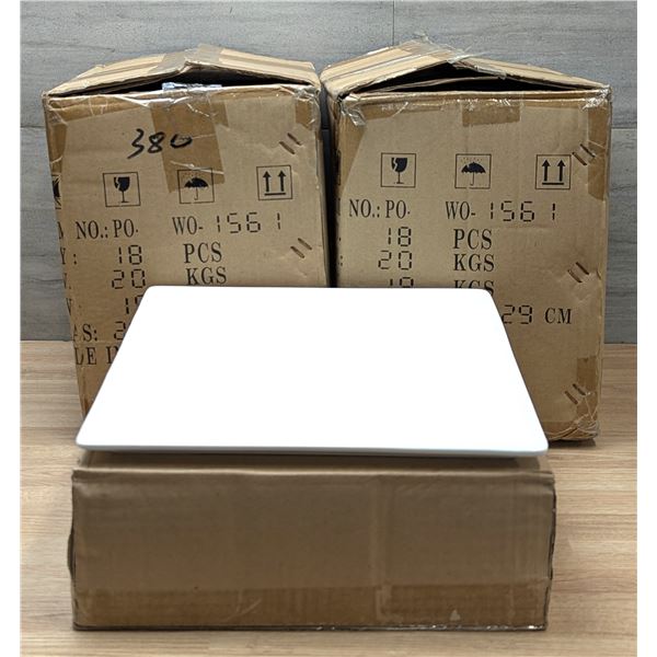 Front of The House White Square Plates - Lot of 36 (2 Cases) | LL54/L7L1