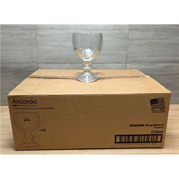 Arcoroc 18oz Schooner Glasses - Lot of 12 | NA-7/L6CR1