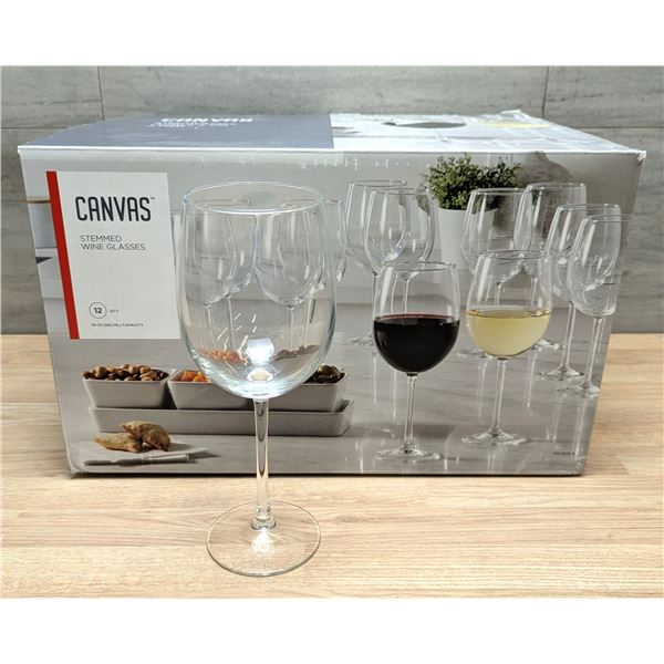 Canvas Stemmed Wine Glasses - Lot of 12 | NA-8/Ft2