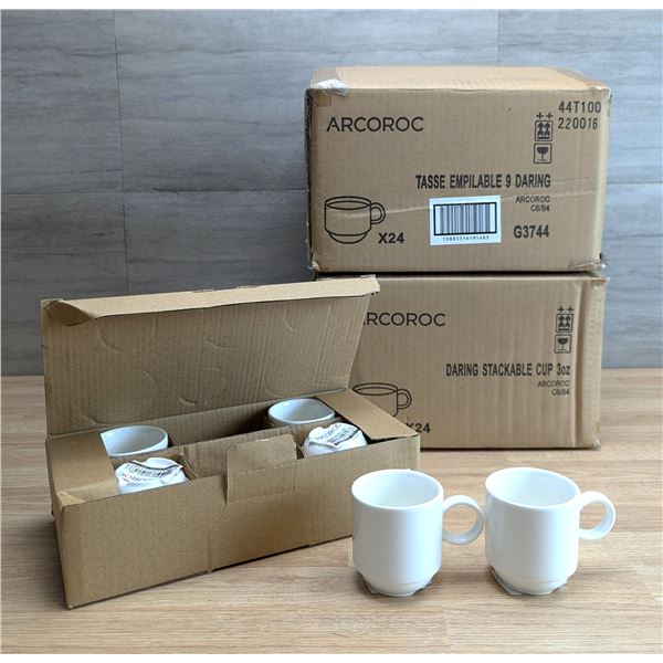 Arcoroc Daring Porcelain 3oz Stackable Cups - Lot of 48 (2 Cases) | G3744/Ft2