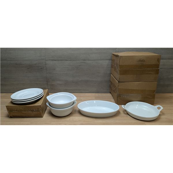 Assorted White Plates, Bowls & Saucers - Lot of 18pcs | S7/L6CR5