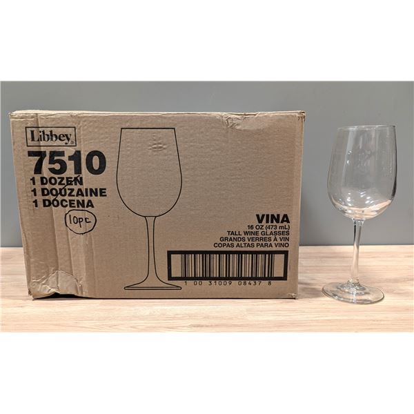 Libbey Vina 16oz Tall Wine Glasses, 7510 - Lot of 10 | EC4