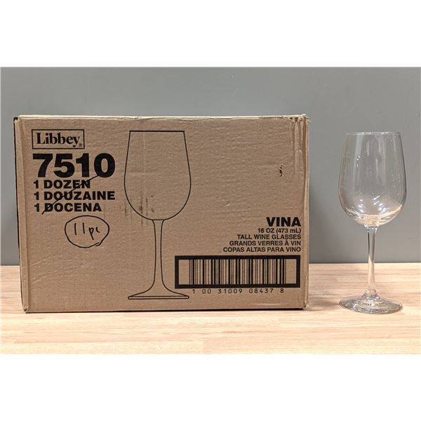 Libbey Vina 16oz Tall Wine Glasses, 7510 - Lot of 11 | EC4