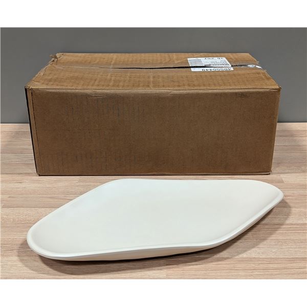 Delfin Marisol Sandshell Melamine Oval Platter, 15" x 8" x 1.5" - Lot of 6 | EC4