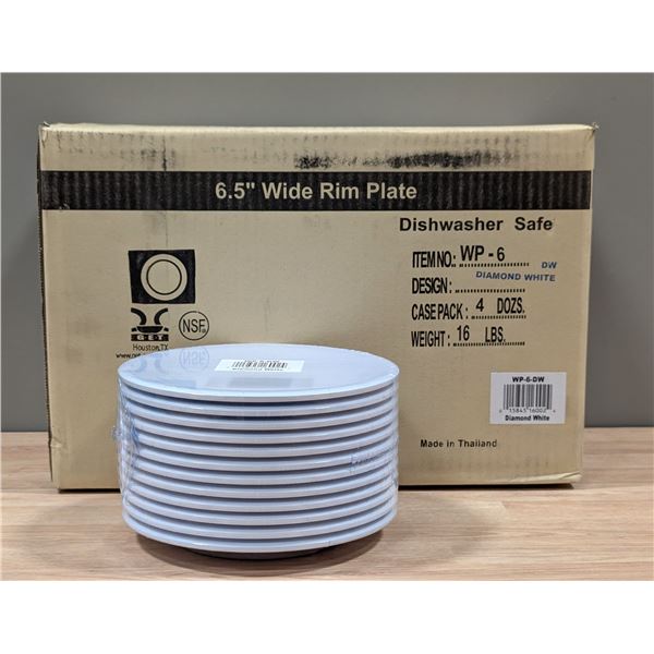 G.E.T 6.5" Dishwasher Safe Wide Rim Plate, WP-6-DW - Lot of 48 ( 1 Case ) | EC4