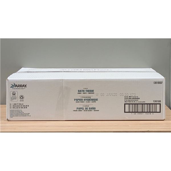 Array Bath Tissue, Jumbo, White - Lot of 12 ( 1 Case ) | EC4