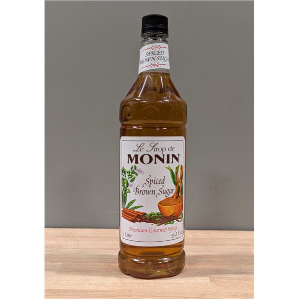 Monin Spiced Brown Sugar Premium Gourmet Syrup, 1 L - Lot of 3 | L4-3