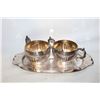 Image 1 : VINTAGE SILVER PLATE COPPER CREAM & SUGAR SET