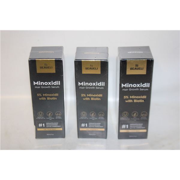 (3) BEAUELI HAIR GROW SERUM 5% MINOXIDIL