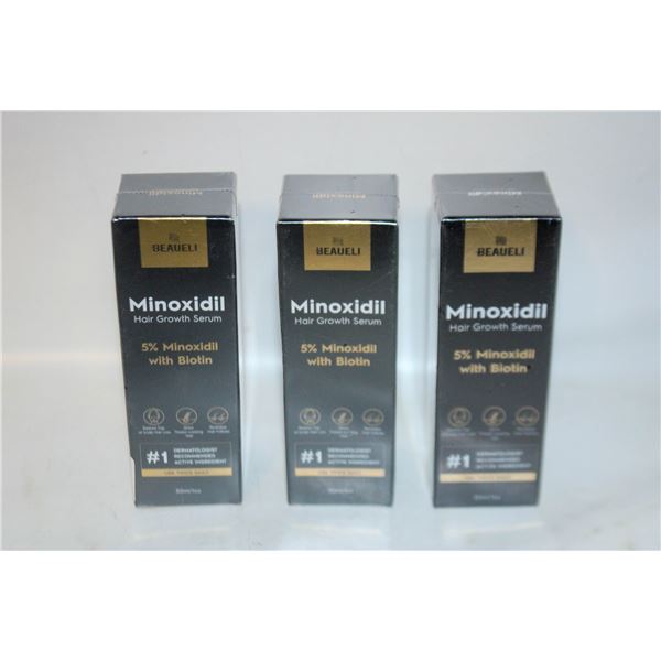 (3) BEAUELI HAIR GROW SERUM 5% MINOXIDIL