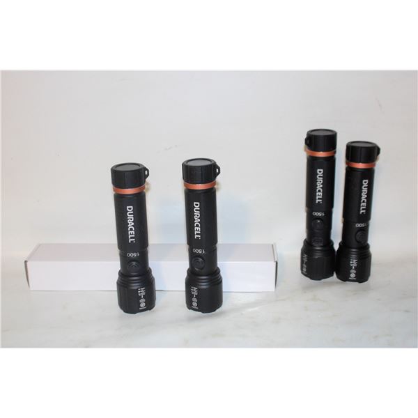 REPACKED 4PK DURACELL 1500 LUMENS FLASHLIGHTS