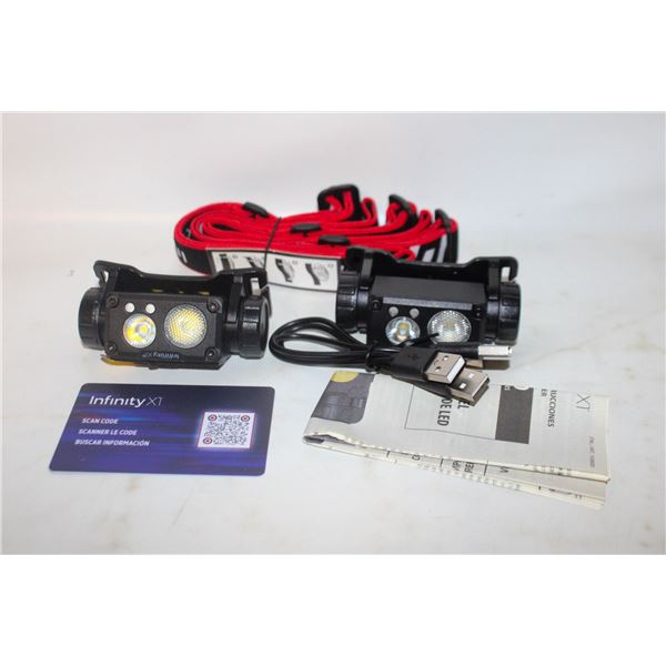 REPACKED INFINITY X1 2PK LED HEADLAMPS 1500 LUMENS