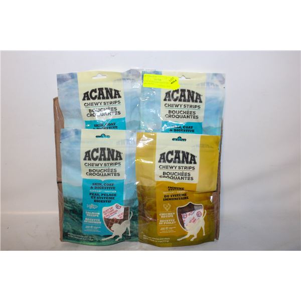 4X113G ACANA DOG FOOD CHEW STRIP TREATS