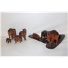 Image 1 : 6 WOOD CARVED ELEPHANTS (SOME DAMAGE)
