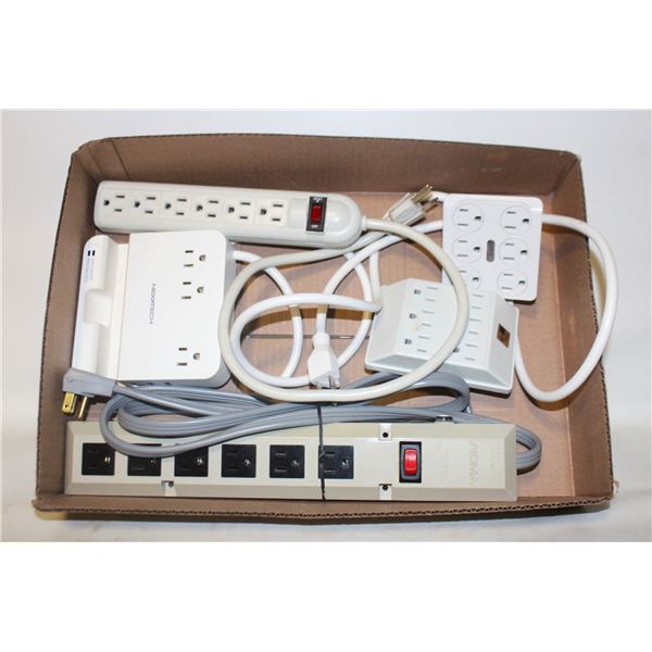 3 MULTI PLUG EXTENTION CORDS + 2 MULTI PLUGS