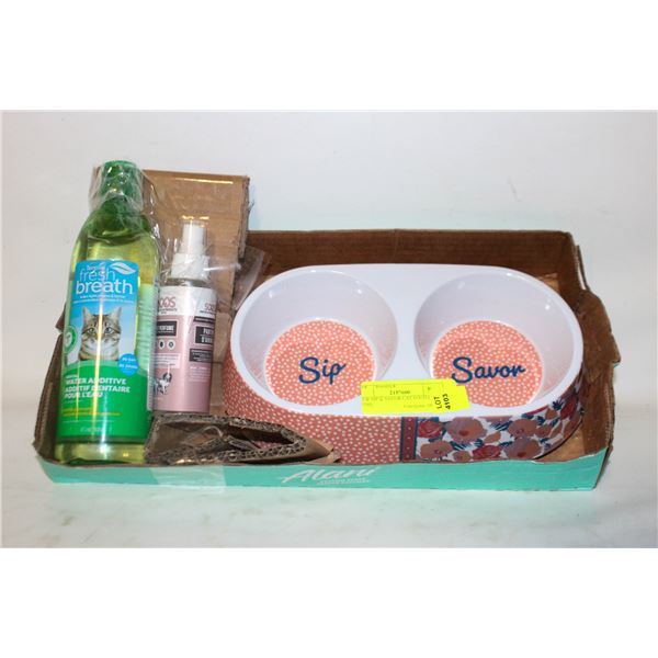 NEW SIP & SAVOR CAT FOOD DISH + 473ML