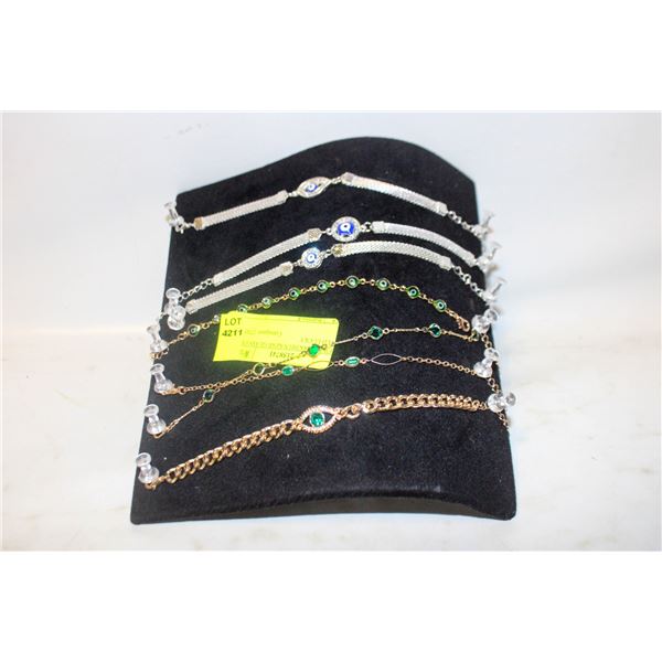 NEW 6 TURKISH NAZAR GLASS EVIL EYED LUCKY