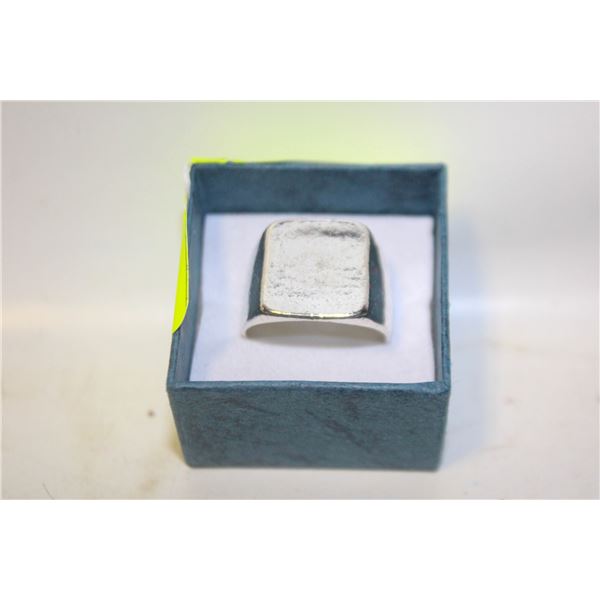 NEW MENS SILVER TONE RING SZ10