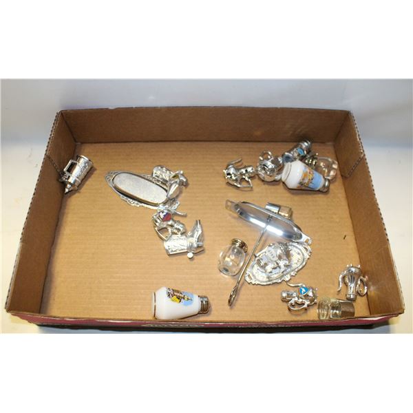 LOT OF VINTAGE METAL AND PLASTIC SALT & PEPPER