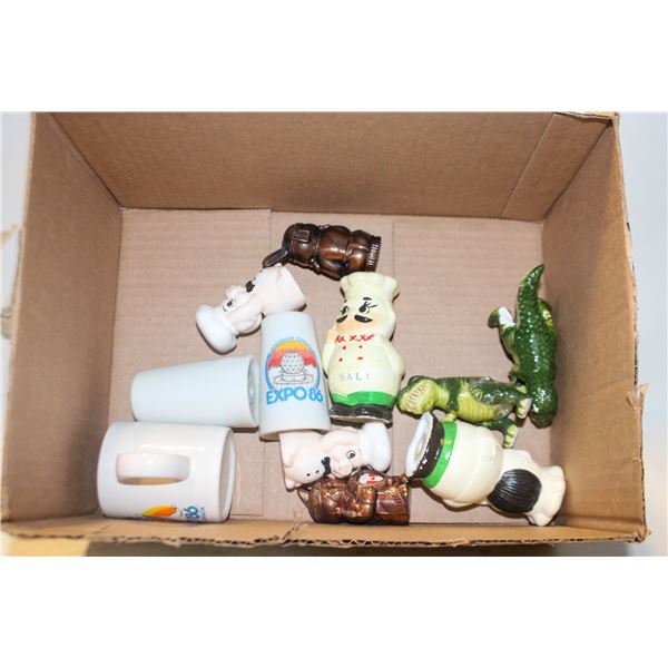 LOT OF VINTAGE SALT & PEPPER SHAKERS INCLUDES