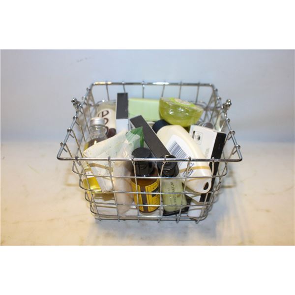 BASKET NEW FINE SOAPS,LOTIONS + HAIR PRODUCTS