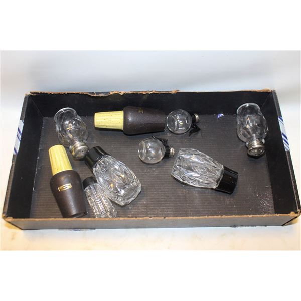 9 VINTAGE BLACK PEPPER SALT AND PEPPER SHAKERS
