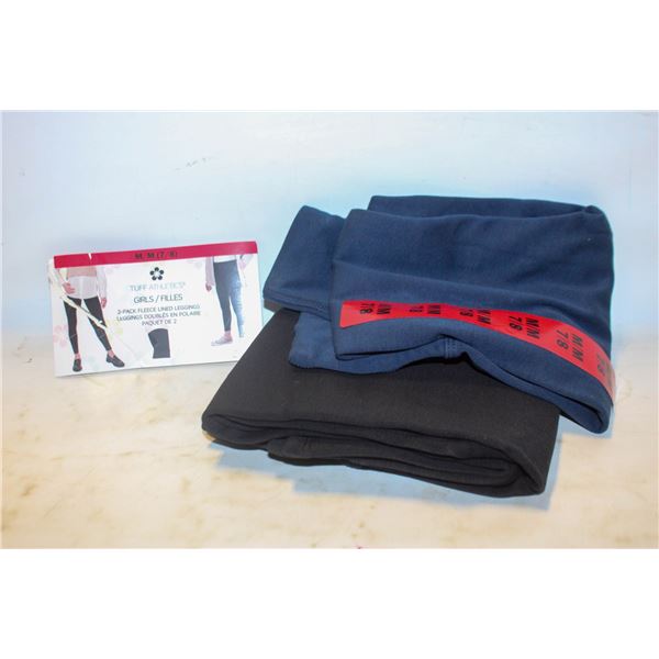 REPACKED 2PK TUFF ATHLETICS GIRLS LINED LEGGINGS M