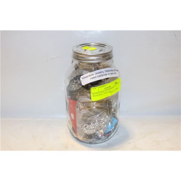 PLASTIC BAG CONTAINING WEARABLE JEWELRY