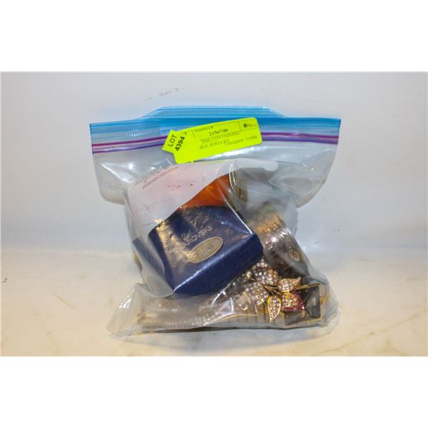 PLASTIC BAG CONTAINING WEARABLE JEWELRY