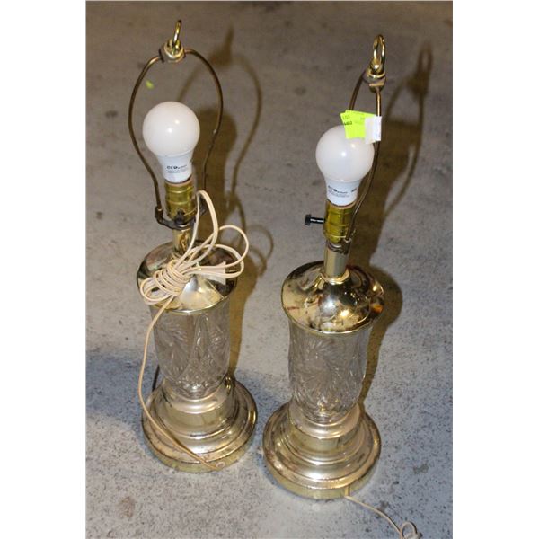 TWO PINWHEEL CRYSTAL LAMPS