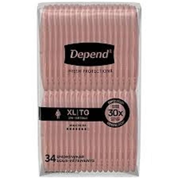 NEW 68 DEPEND FRESH PROTECTION ADULT UNDERWEAR XL