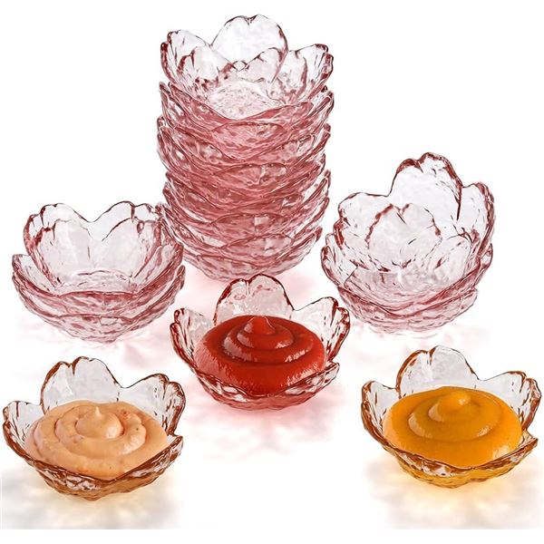 NEW ZEAYEA SET OF 16 GLASS SOY SAUCE DISHES