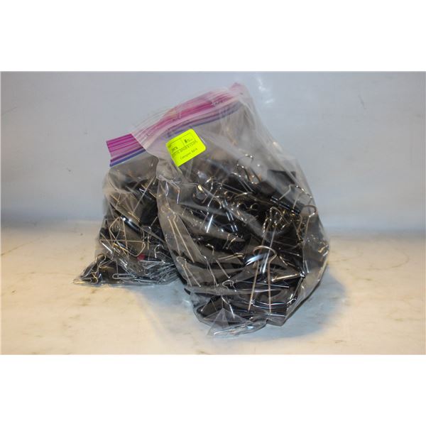 2 LARGE BAGS METAL BINDER CLIPS