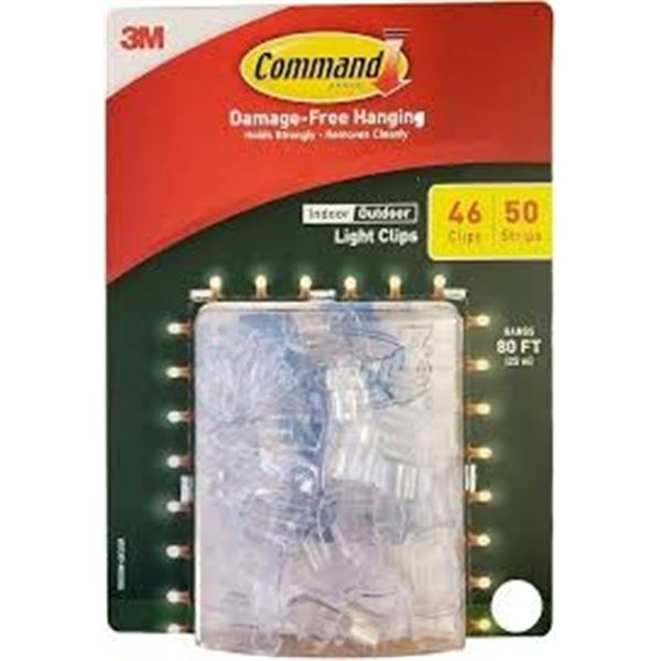NEW 3M COMMAND 50 LIGHT CLIPS