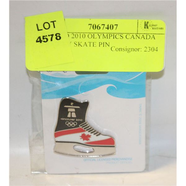 SEALED 2010 OLYMPICS CANADA HOCKEY SKATE PIN