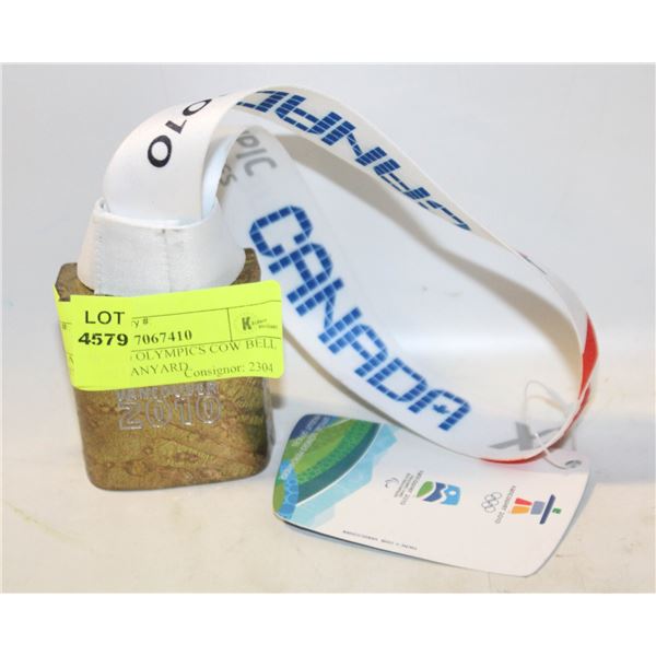 SEALED 2010 OLYMPICS COW BELL WITH 2010 LANYARD