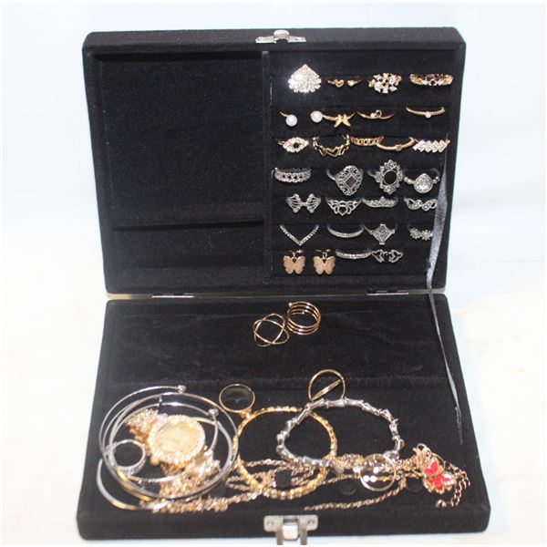 ESTATE JEWELRY BOX FULL OF JEWELRY