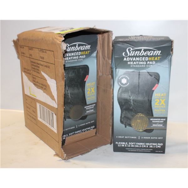 CASE OF 5 SUNBEAM ADVANCED HEATING PAD STANDARD