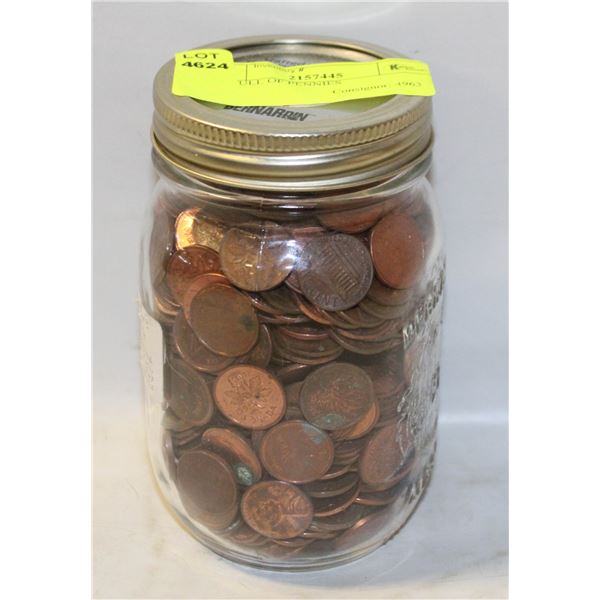 JAR FULL OF PENNIES