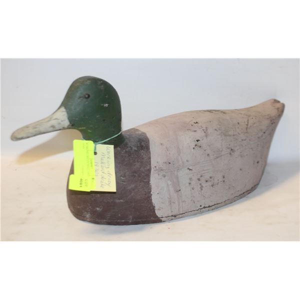 WORKING DECOY MALLARD DRAKE 1930S
