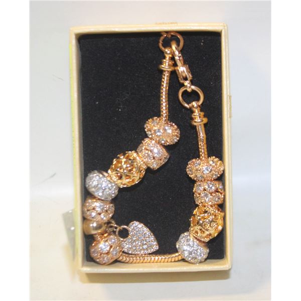 NEW CHARM BRACELET WITH CHARMS ZIRCONIA &