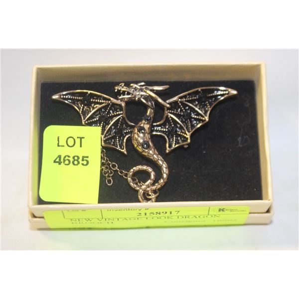 NEW VINTAGE LOOK DRAGON BROOCH